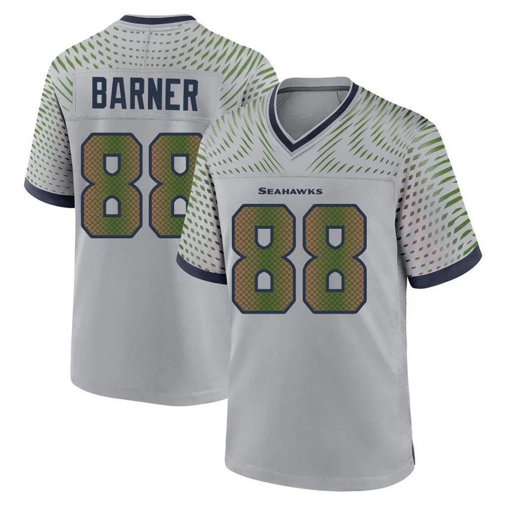 Seanshop S.Seahawks #88 AJ Barner Player Grey 2025 Rivalries Collection Home Game Stitched Jerseys