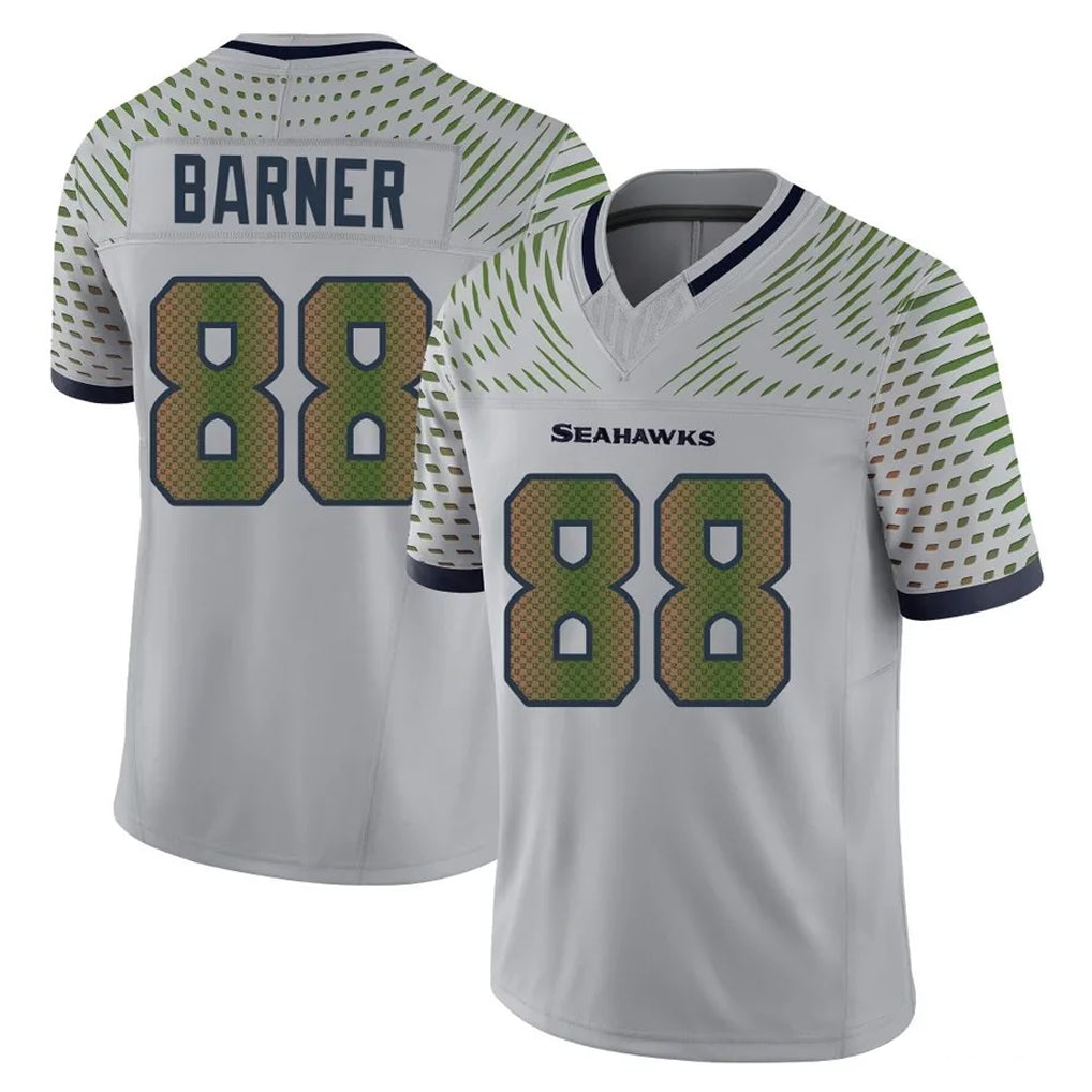 Seanshop S.Seahawks #88 AJ Barner Player Grey Limited 2025 Rivalries Collection Home Game Stitched Jerseys