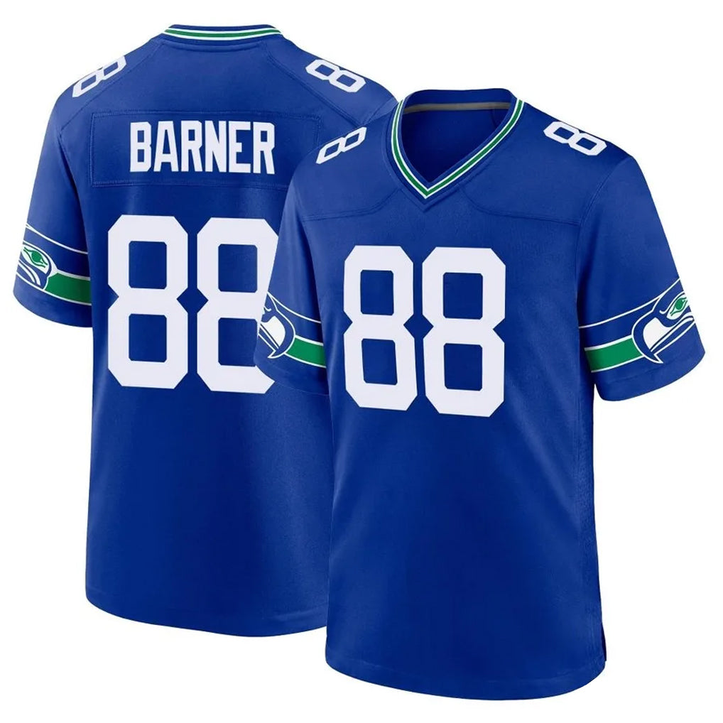 Seanshop S.Seahawks #88 AJ Barner Player Royal Throwback Home Game Stitched Jerseys