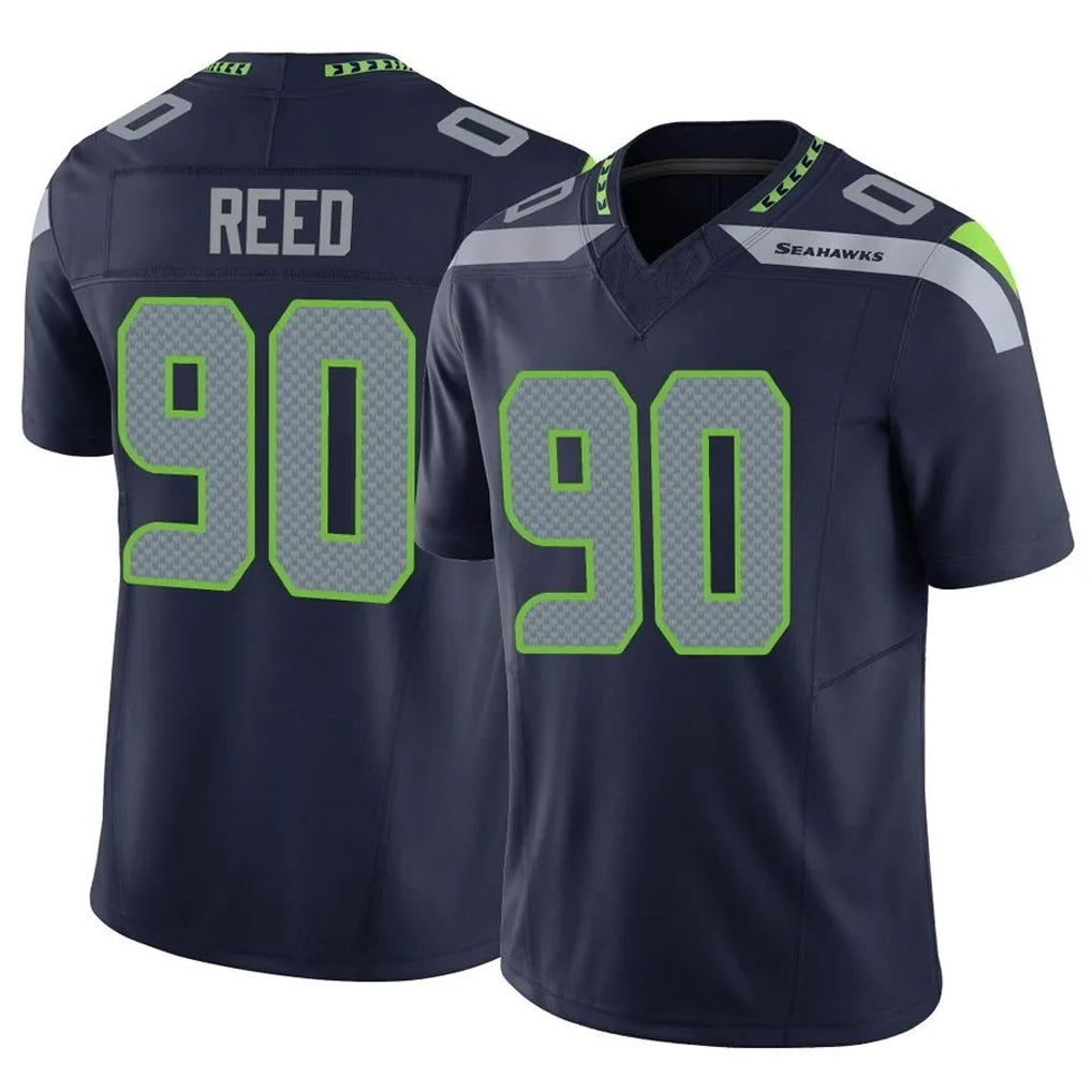 Seanshop S.Seahawks #90 Jarran Reed Player Navy Limited Vapor F.U.S.E. Home Game Stitched Jerseys