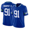 Seanshop S.Seahawks #91 Byron Murphy II Player Royal Limited Throwback Vapor F.U.S.E. Home Game Stitched Jerseys
