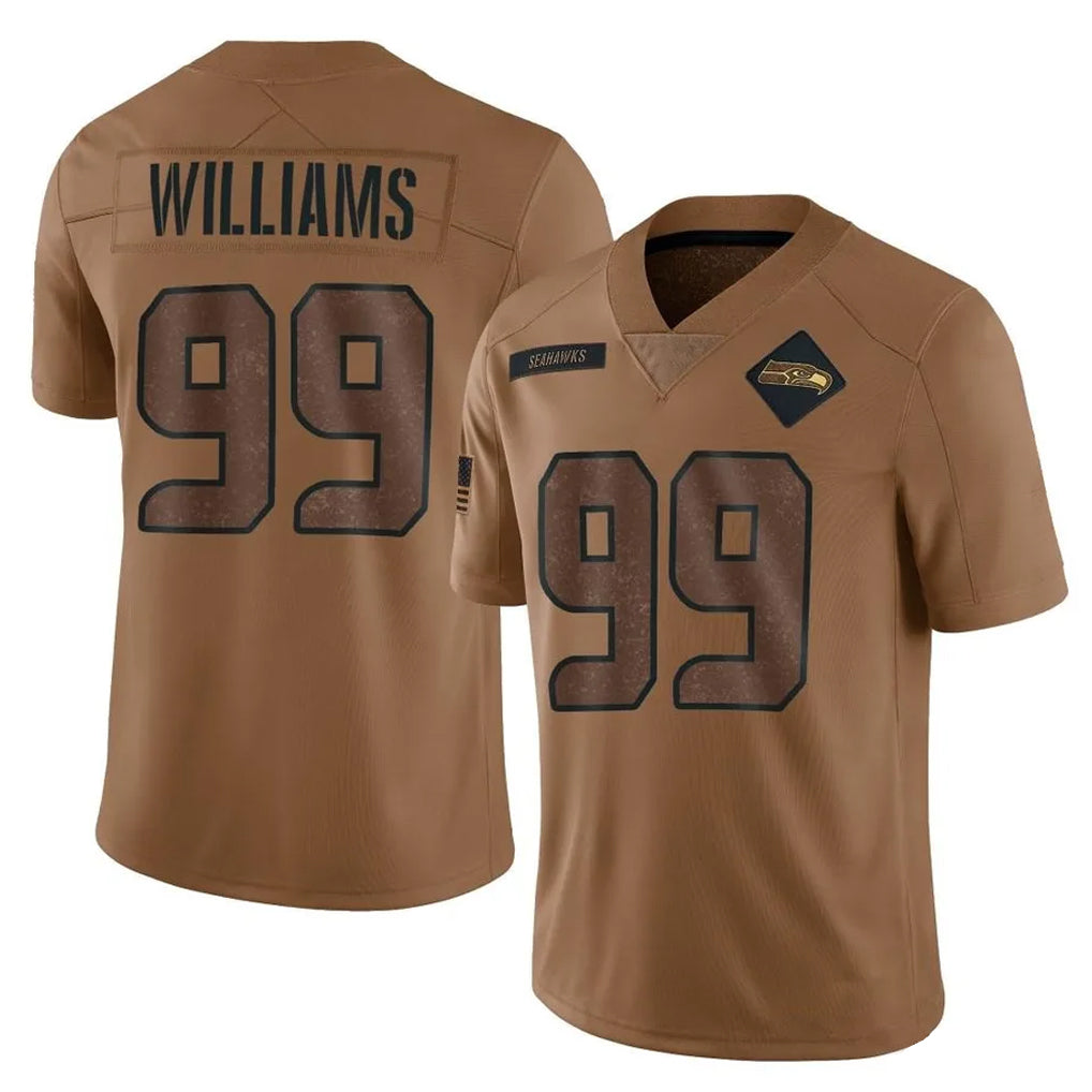 Seanshop S.Seahawks #99 Leonard Williams Player Brown Limited Salute To Service Home Game Stitched Jerseys