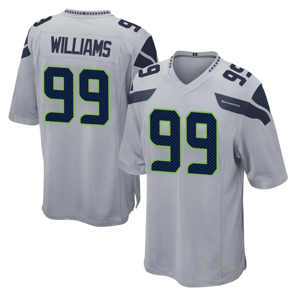 Seanshop S.Seahawks #99 Leonard Williams Player Gray Home Game Stitched Jerseys