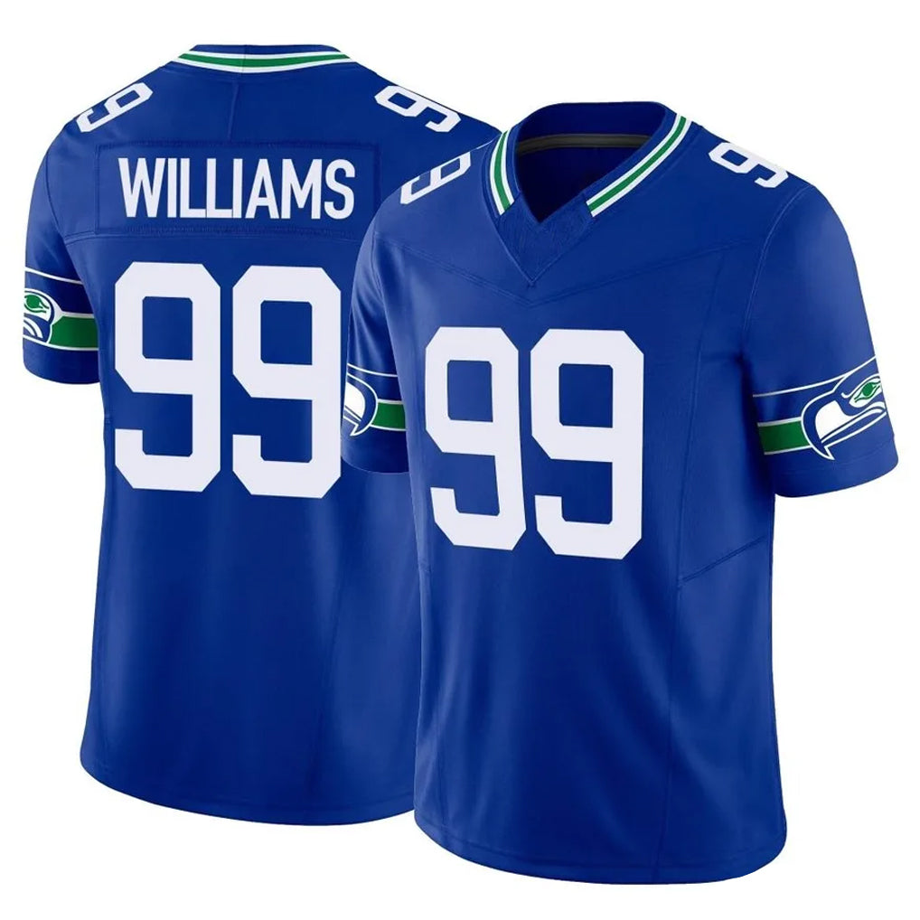 Seanshop S.Seahawks #99 Leonard Williams Player Royal Limited Throwback Vapor F.U.S.E. Home Game Stitched Jerseys