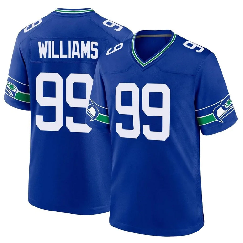 Seanshop S.Seahawks #99 Leonard Williams Player Royal Throwback Home Game Stitched Jerseys