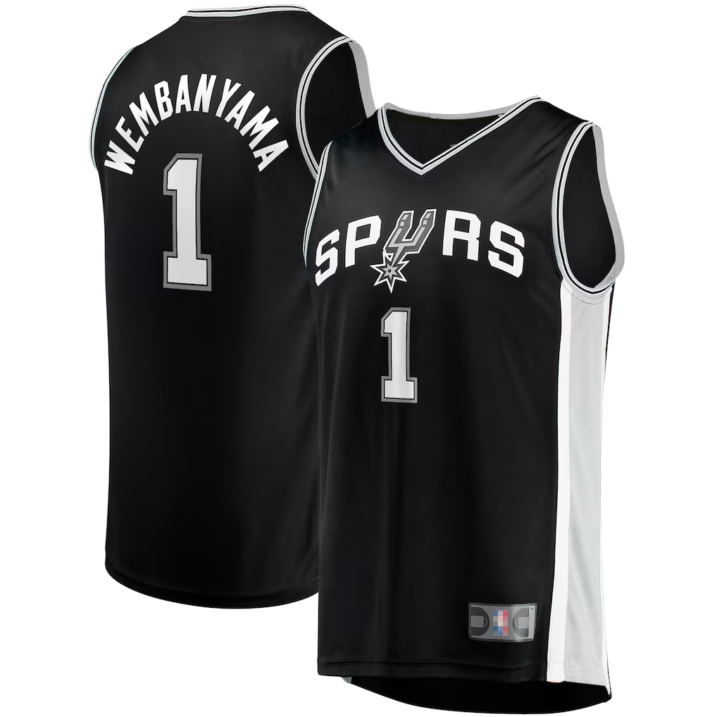 Seanshop SA.Spurs #1 Victor Wembanyama Fanatics Black Fast Break Replica Jerseys - Icon Edition