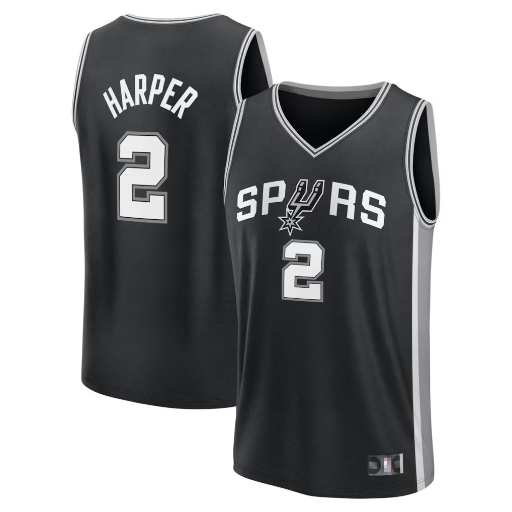 Seanshop SA.Spurs #2 Dylan Harper Fanatics Black Fast Break Jerseys - Icon Edition