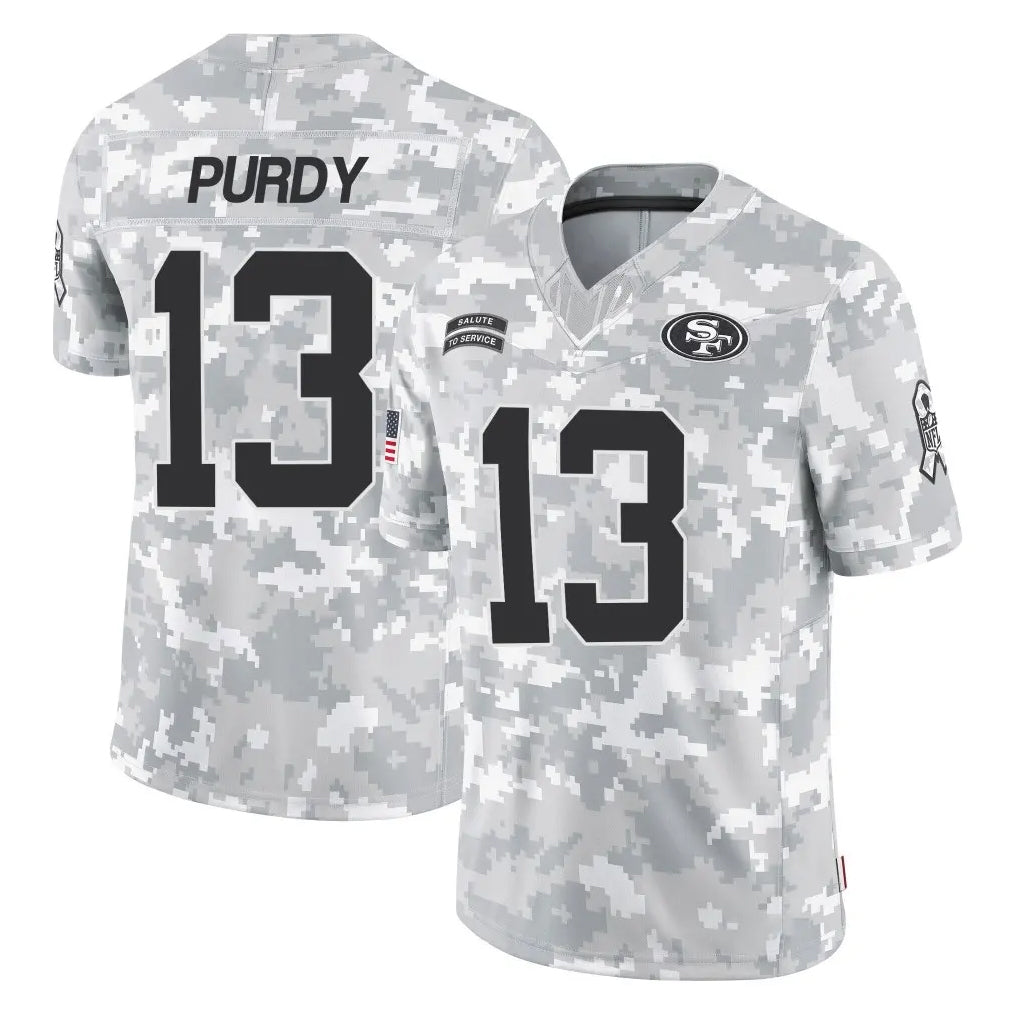 Seanshop SF.49ers #13 Brock Purdy Player Arctic Camo Limited Salute To Service Home Game Stitched Jerseys