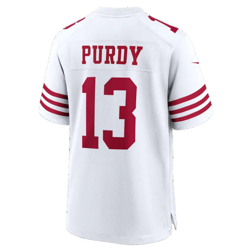 SF.49ers #13 Brock Purdy White  80th Anniversary Game Stitched Jerseys