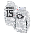 Seanshop SF.49ers #15 De'Zhaun Stribling Player Arctic Camo Limited Salute to Service Pullover Hoodies Game Stitched Jerseys
