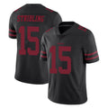 Seanshop SF.49ers #15 De'Zhaun Stribling Player Black Alternate Limited Vapor Untouchable Home Game Stitched Jerseys