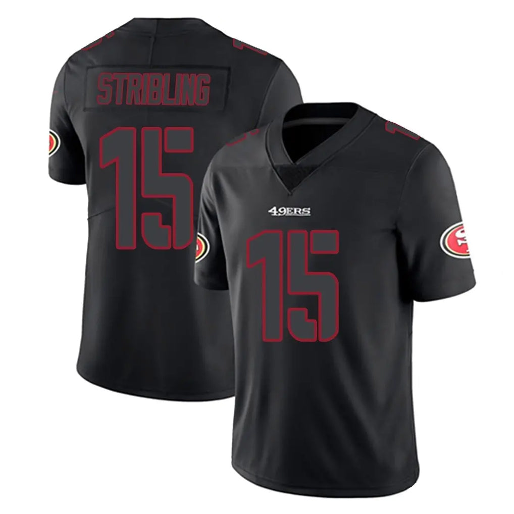 Seanshop SF.49ers #15 De'Zhaun Stribling Player Black Impact Limited Home Game Stitched Jerseys