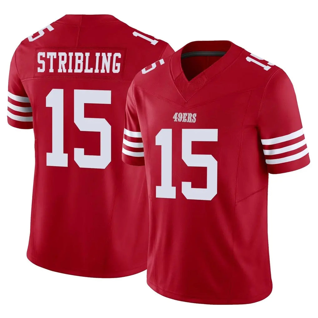 Seanshop SF.49ers #15 De'Zhaun Stribling Player Red Limited Vapor F.U.S.E. Home Game Stitched Jerseys