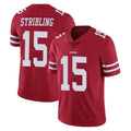 Seanshop SF.49ers #15 De'Zhaun Stribling Player Red Limited Vapor Untouchable Home Game Stitched Jerseys