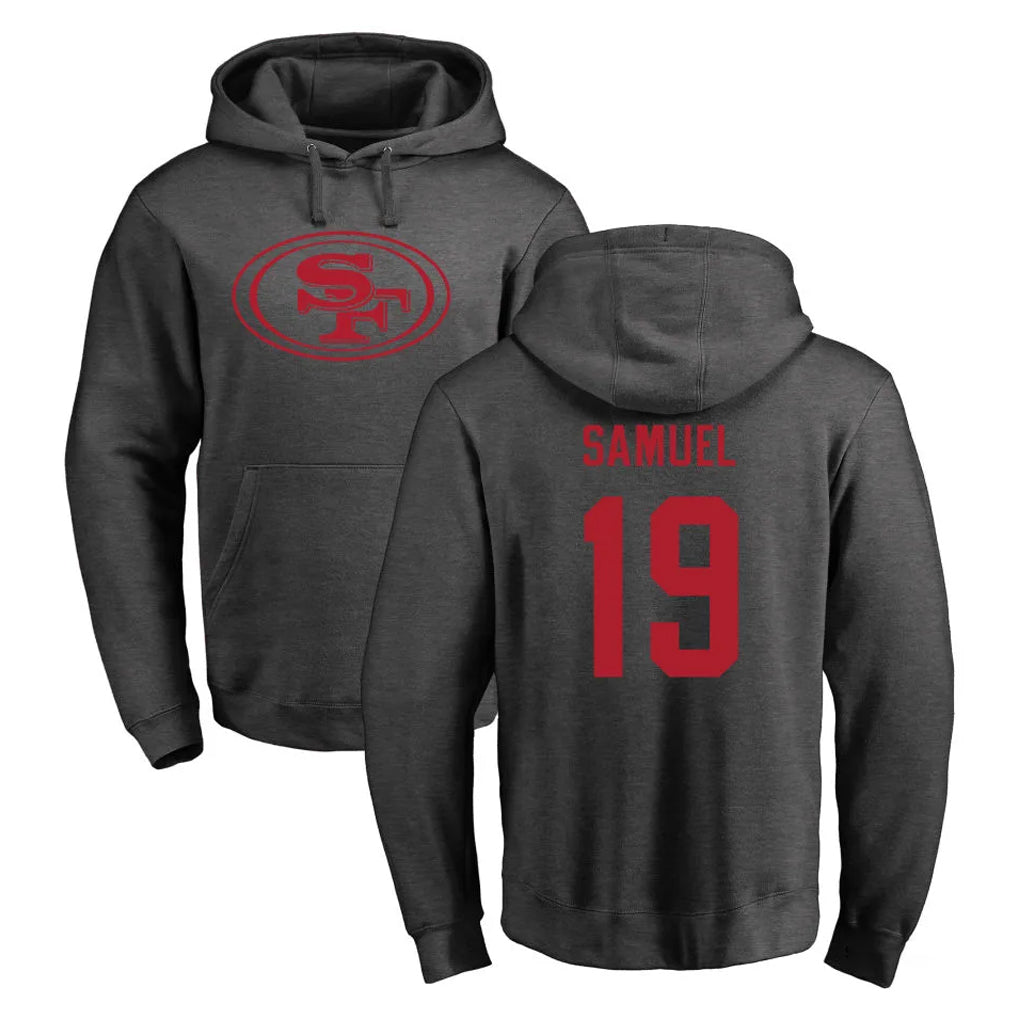 Seanshop SF.49ers #19 Deebo Samuel Sr. Player Anthracite Pullover Hoodies Home Game Stitched Jerseys