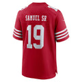 SF.49ers #19 Deebo Samuel Sr Scarlet Team Game Jersey