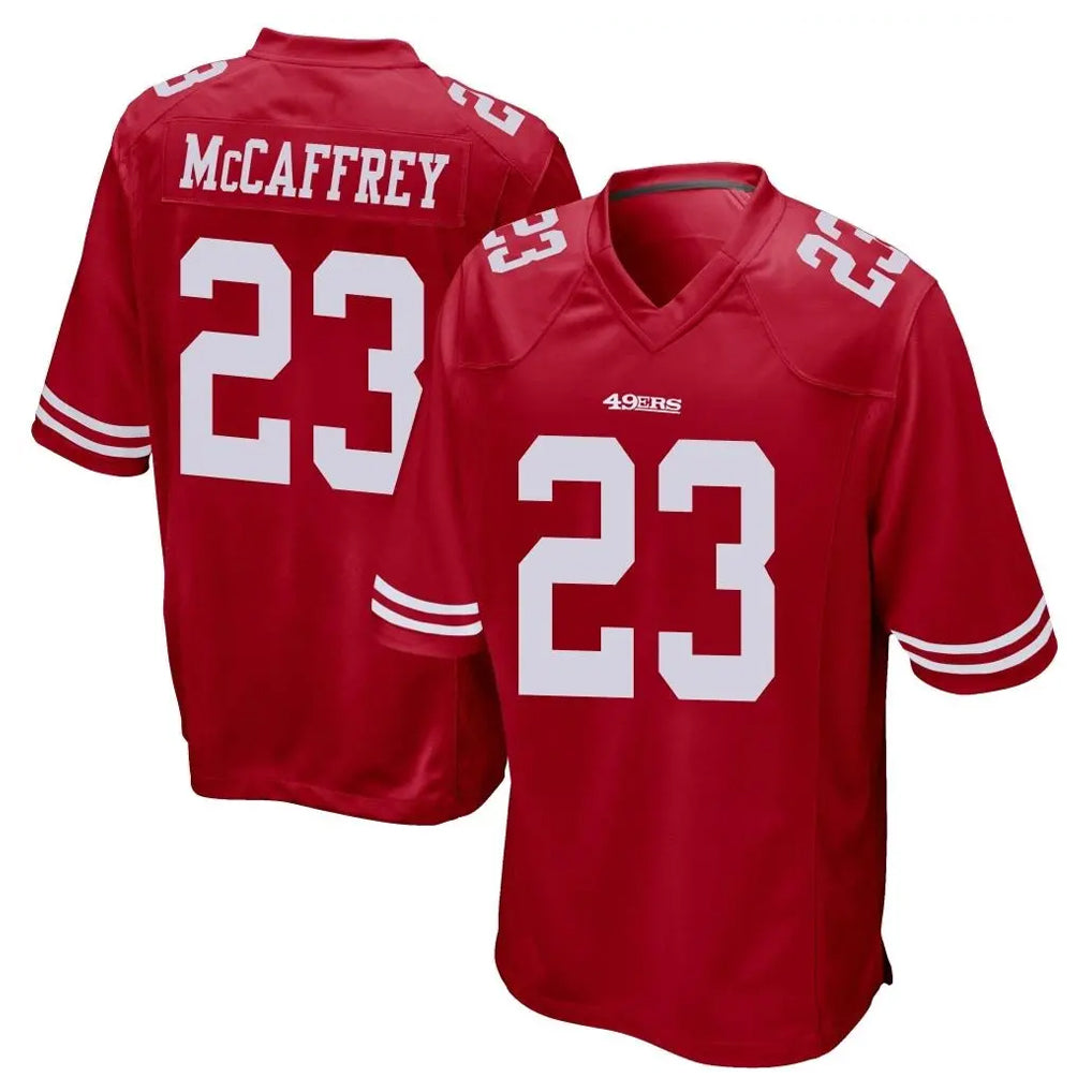 Seanshop SF.49ers #23 Christian McCaffrey Player Red Home Game Stitched Jerseys