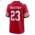 SF.49ers #23 Christian McCaffrey Scarlet Seanshop 80th Anniversary Game Stitched Jerseys