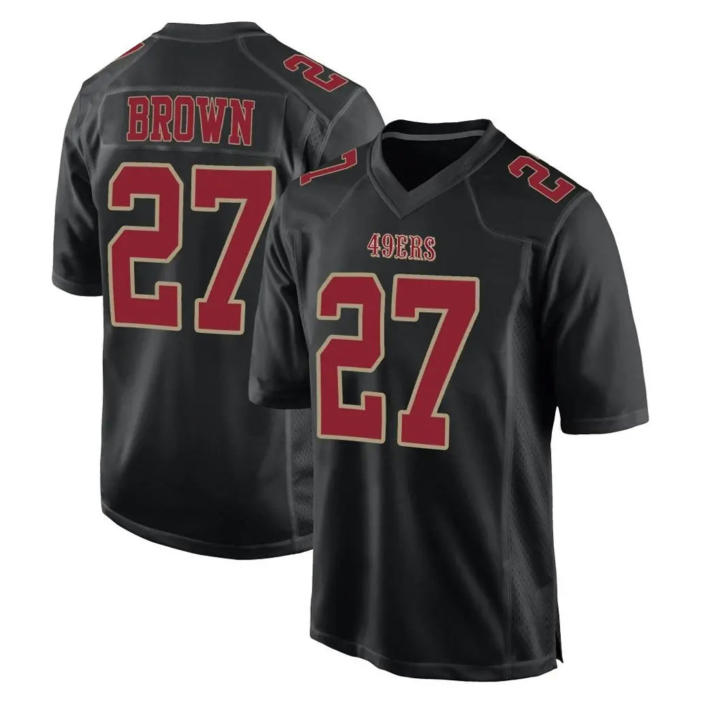 Seanshop SF.49ers #27 Ji'Ayir Brown Player Black Fashion Home Game Stitched Jerseys