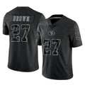 Seanshop SF.49ers #27 Ji'Ayir Brown Player Black Limited Reflective Home Game Stitched Jerseys