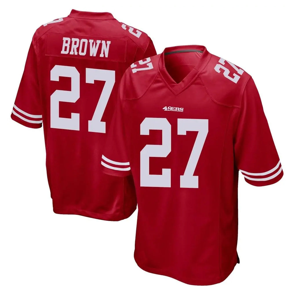 Seanshop SF.49ers #27 Ji'Ayir Brown Player Red Home Game Stitched Jerseys
