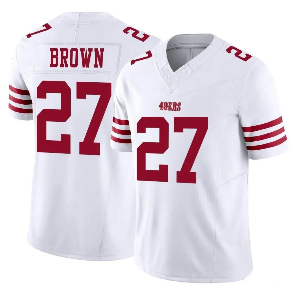Seanshop SF.49ers #27 Ji'Ayir Brown Player White Limited Vapor F.U.S.E. Home Game Stitched Jerseys