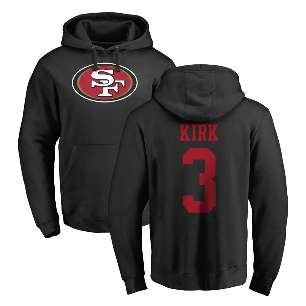 Seanshop SF.49ers #3 Christian Kirk Player Black LOGO Pullover Hoodies Home Game Stitched Jerseys