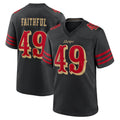 Seanshop SF.49ers #49 The Faithful Player Black Rivalries Collection Home Game Stitched Jerseys