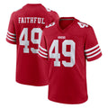 Seanshop SF.49ers #49 The Faithful Player Red Game Home Stitched Jerseys