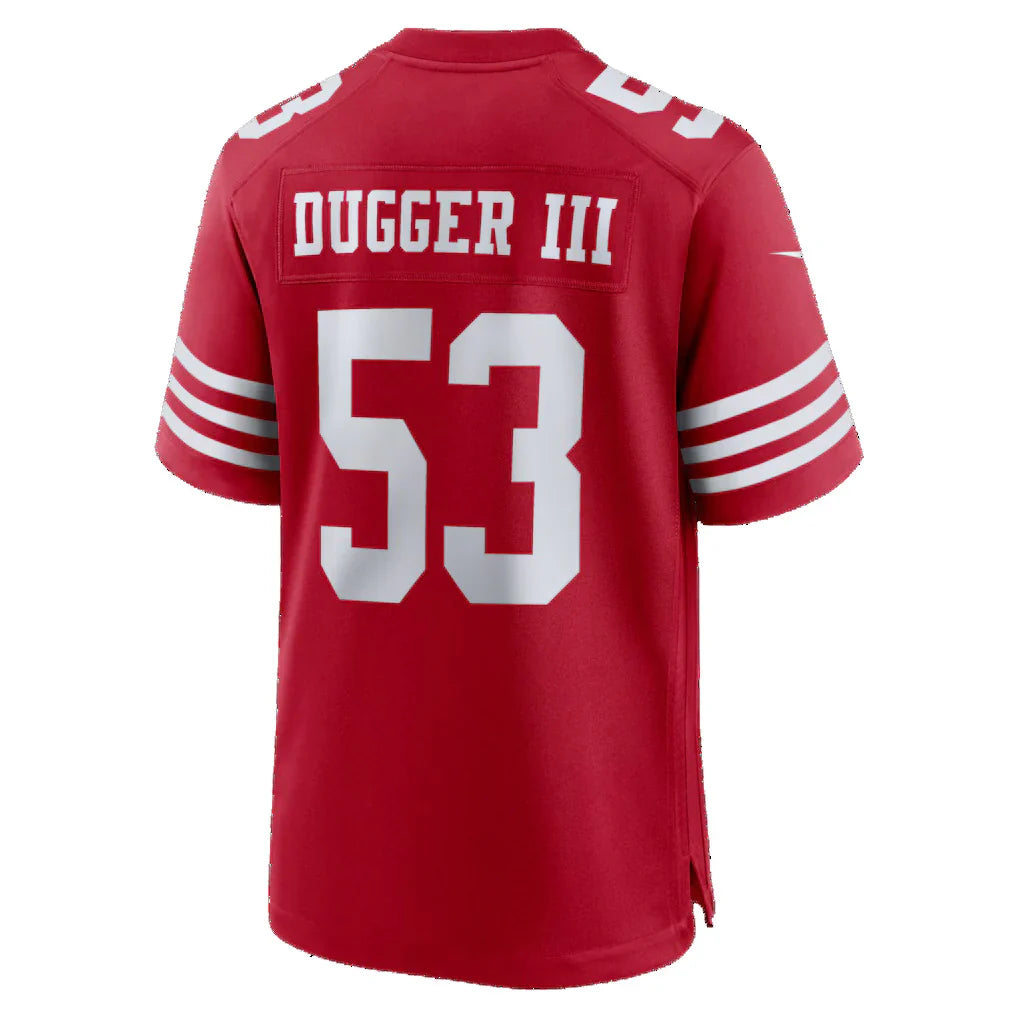 SF.49ers #53 Jaden Dugger Scarlet Team Seanshop Game Stitched Jerseys
