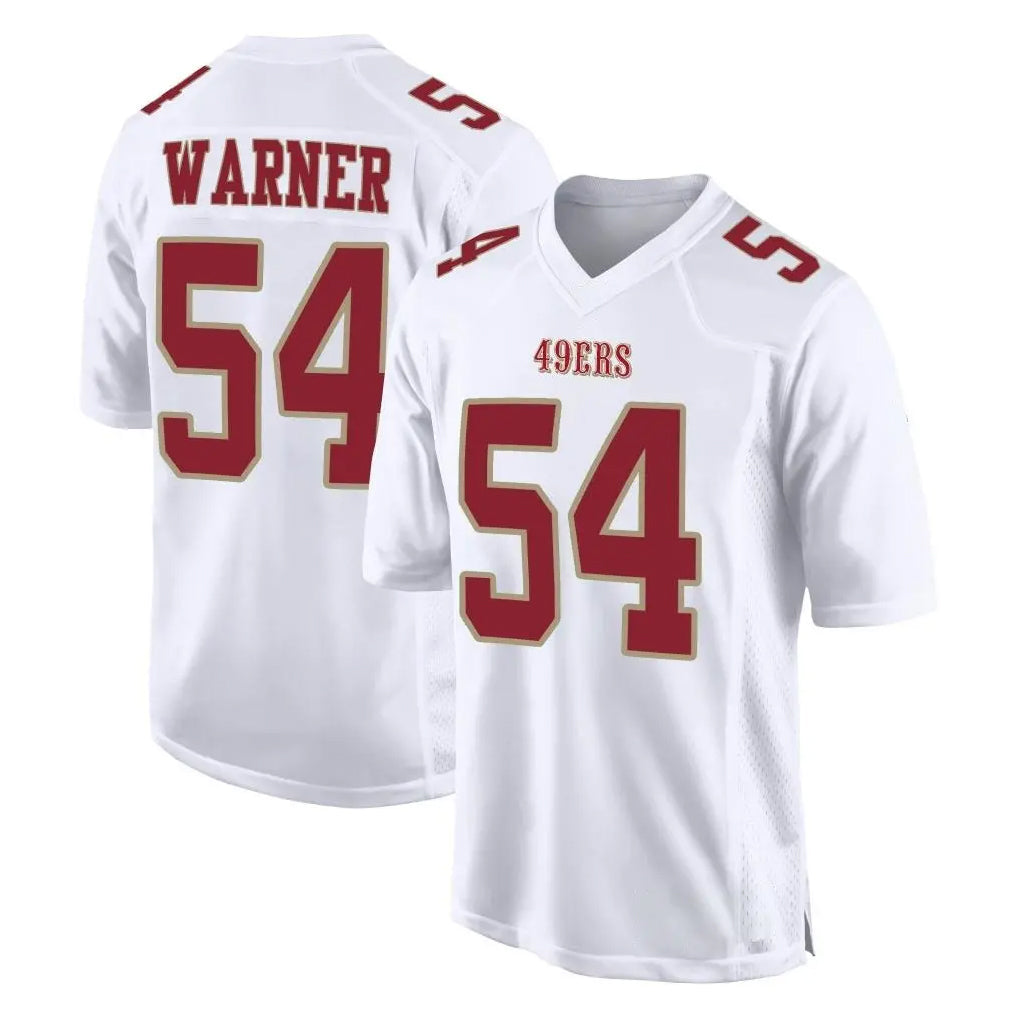 Seanshop SF.49ers #54 Fred Warner Player White Fashion Home Game Stitched Jerseys