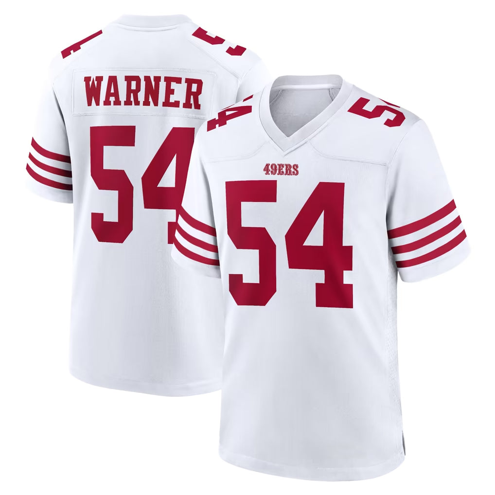 Seanshop SF.49ers #54 Fred Warner Player White Game Home Stitched Jerseys
