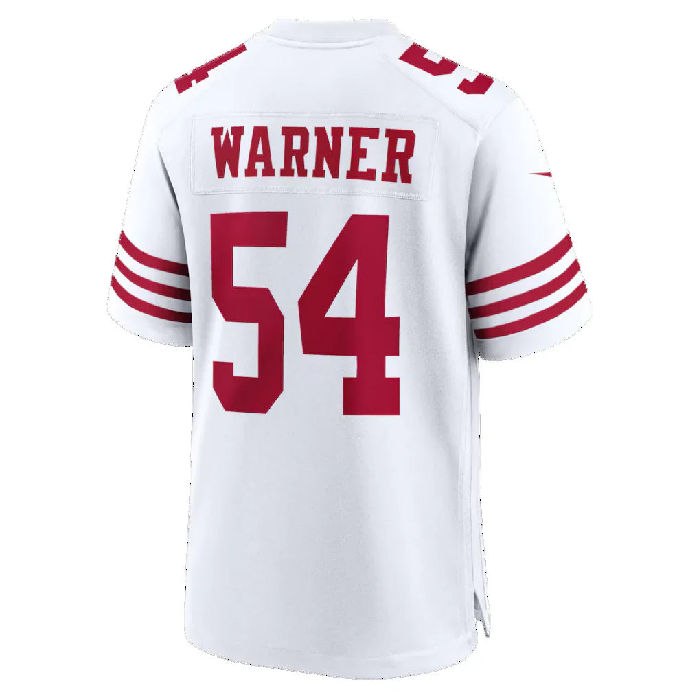 SF.49ers #54 Fred Warner White 80th Anniversary Game Stitched Jerseys