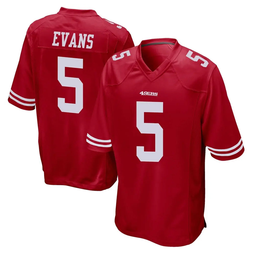 Seanshop SF.49ers #5 Mike Evans Player Red Home Game Stitched Jerseys