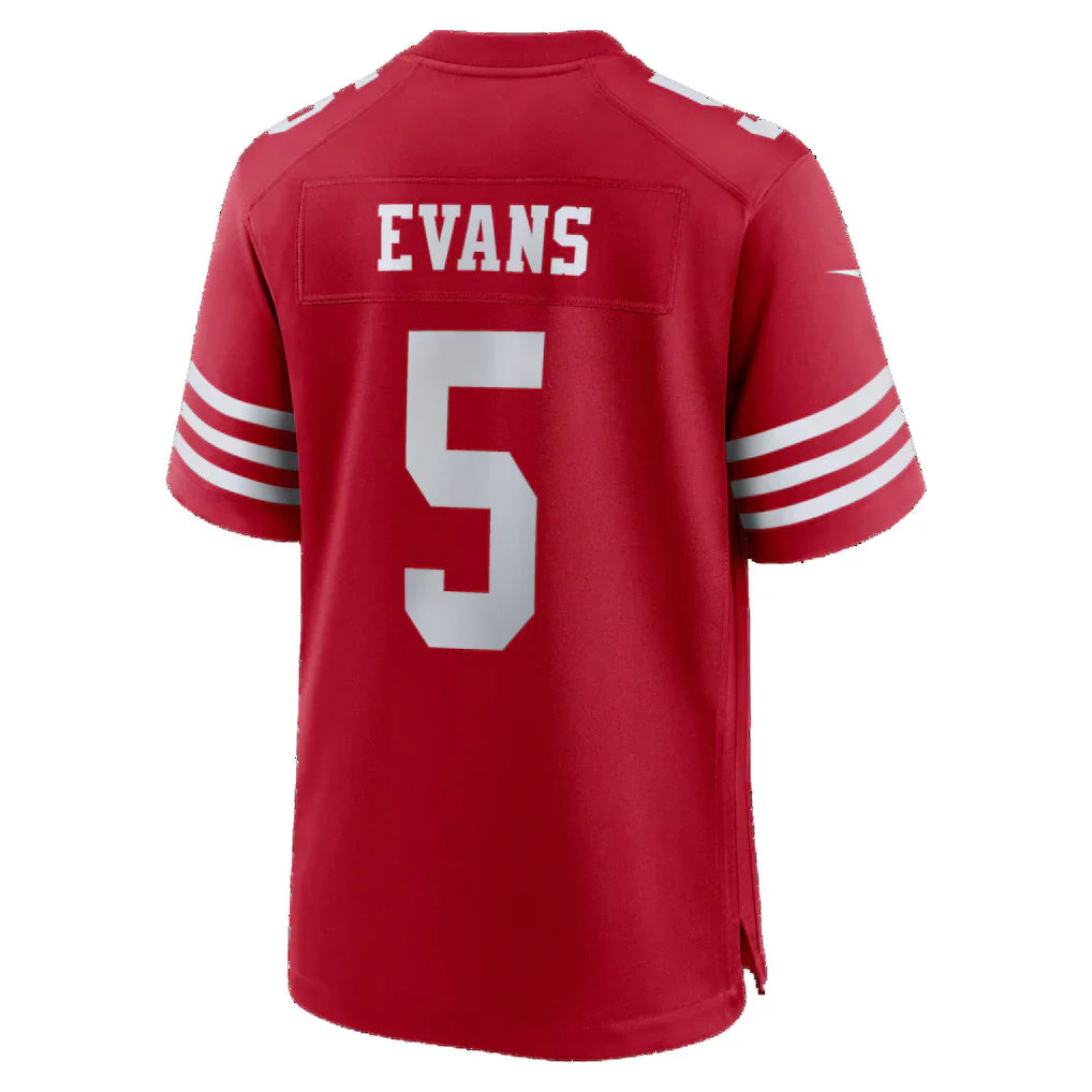 SF.49ers #5 Mike Evans  Scarlet 80th Anniversary Game Stitched Jerseys