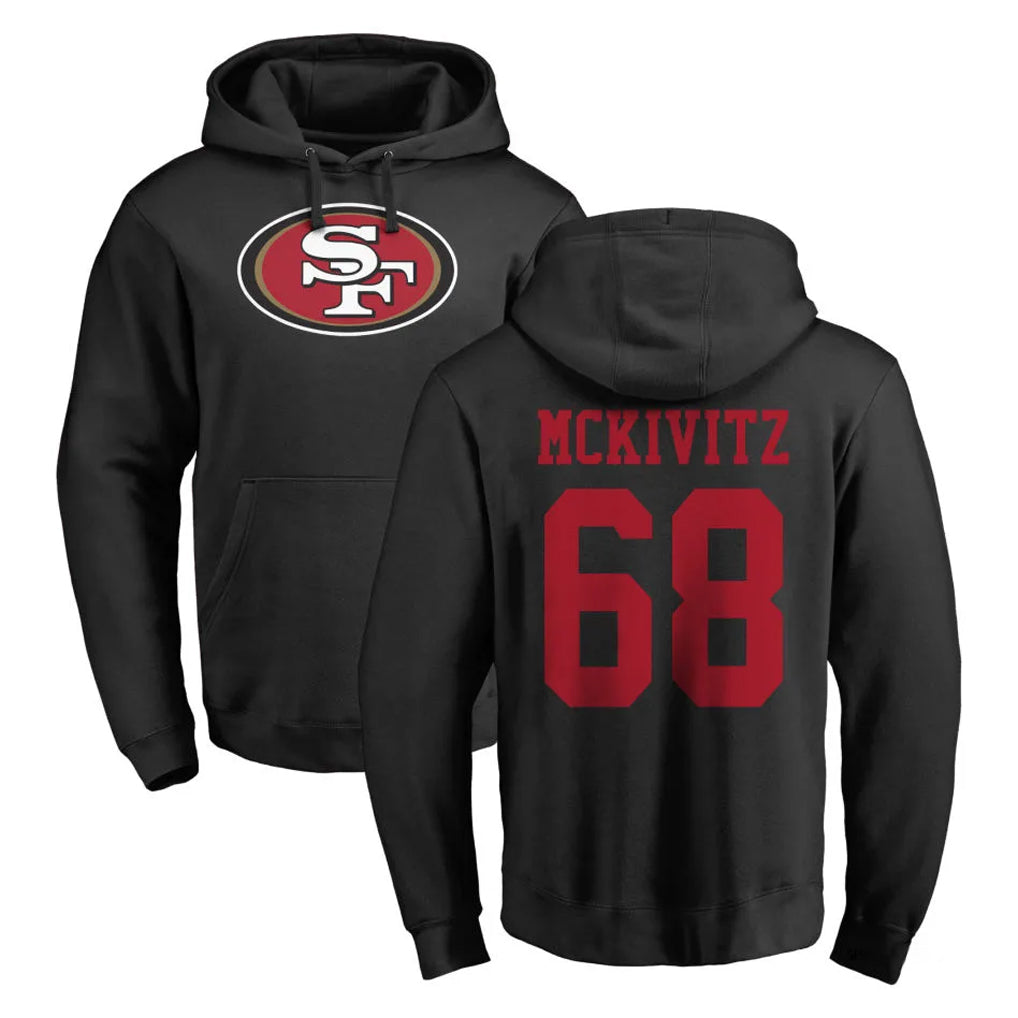 Seanshop SF.49ers #68 Colton McKivitz Player Black LOGO Pullover Hoodies Home Game Stitched Jerseys