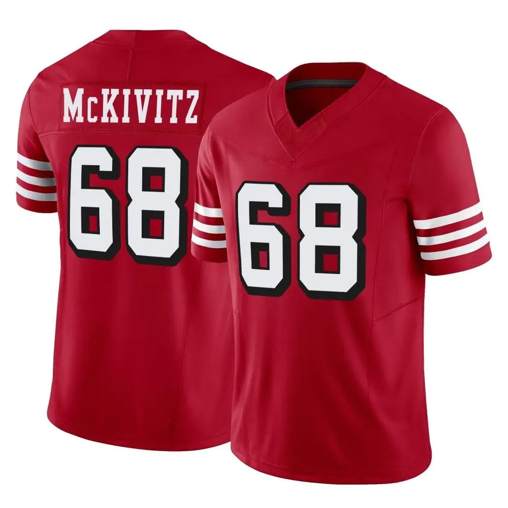 Seanshop SF.49ers #68 Colton McKivitz Player Red Limited Alternate Vapor F.U.S.E. Home Game Stitched Jerseys