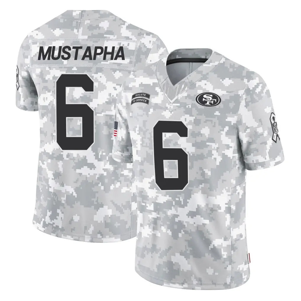 Seanshop SF.49ers #6 Malik Mustapha Player Arctic Camo Limited Salute To Service Home Game Stitched Jerseys