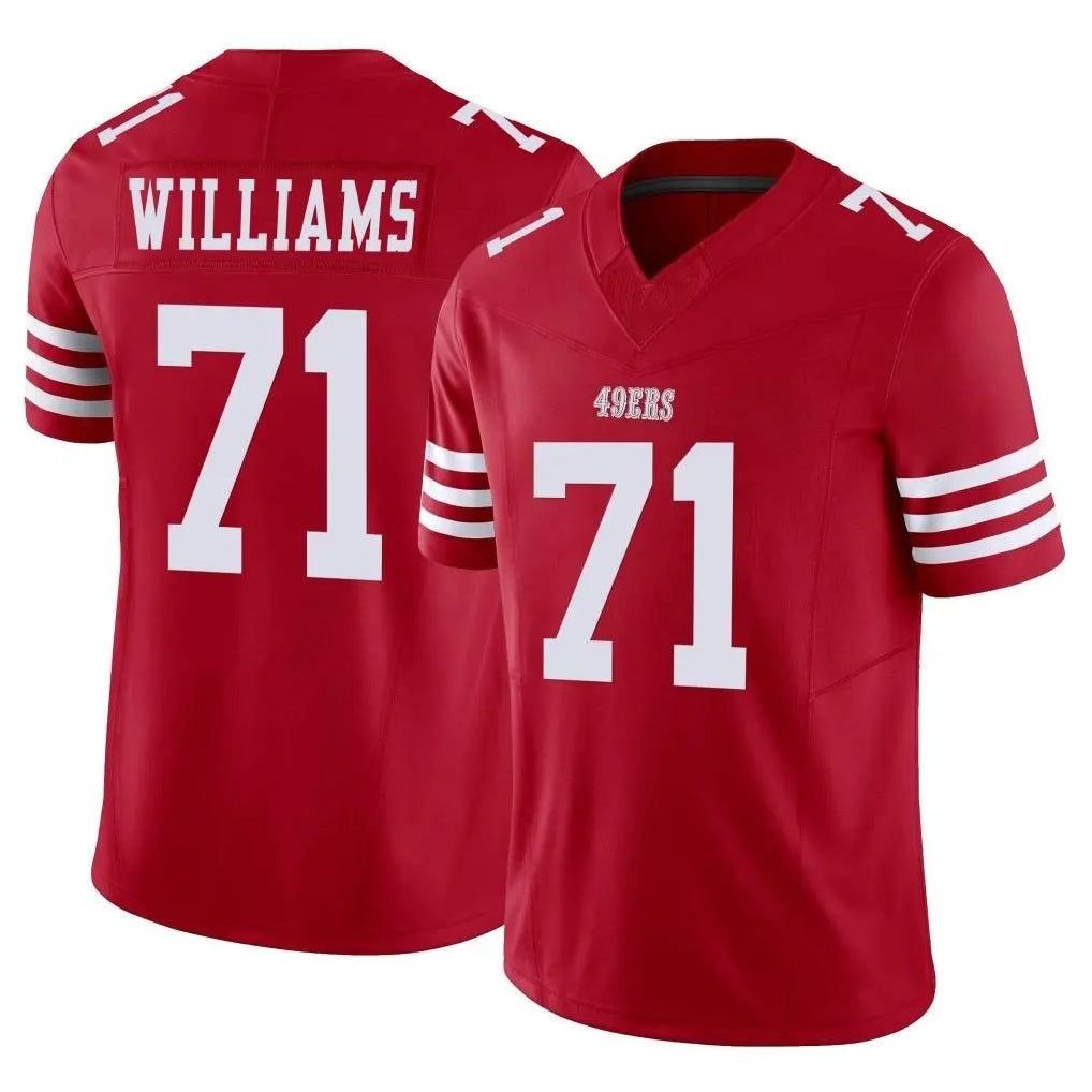 Seanshop SF.49ers #71 Trent Williams Player Red Limited Vapor F.U.S.E. Home Game Stitched Jerseys