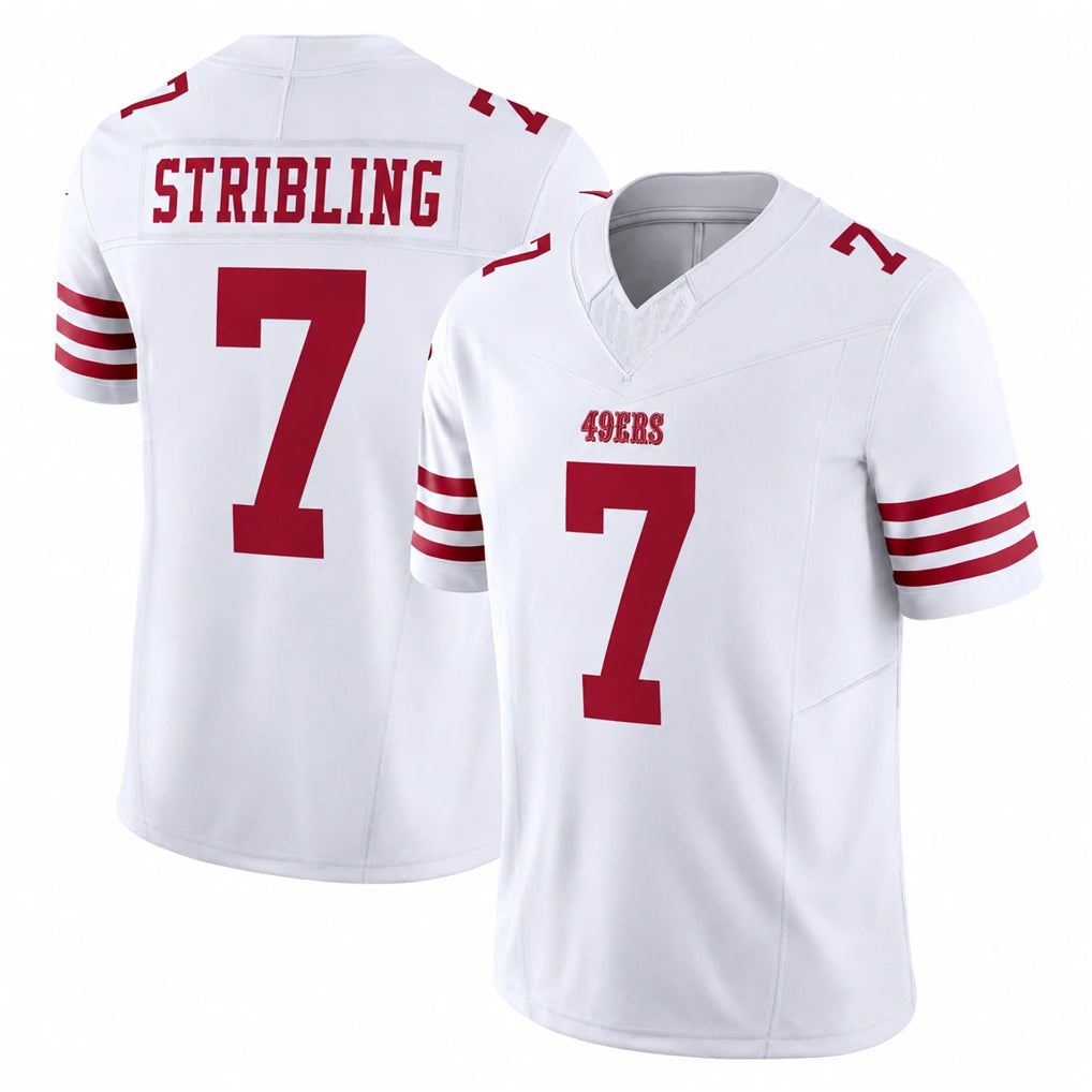 Seanshop SF.49ers #7 De'Zhaun Stribling Player White Limited Vapor F.U.S.E. Home Game Stitched Jerseys