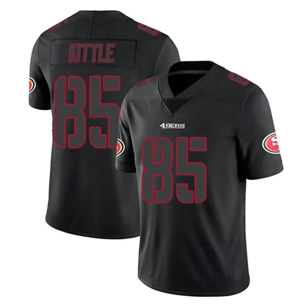 Seanshop SF.49ers #85 George Kittle Player Black Impact Limited Home Game Stitched Jerseys