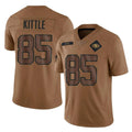 Seanshop SF.49ers #85 George Kittle Player Brown Limited Salute To Service Home Game Stitched Jerseys
