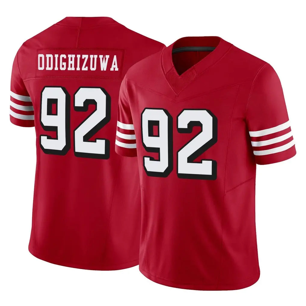 Seanshop SF.49ers #92 Osa Odighizuwa Player Red Limited Alternate Vapor F.U.S.E. Home Game Stitched Jerseys