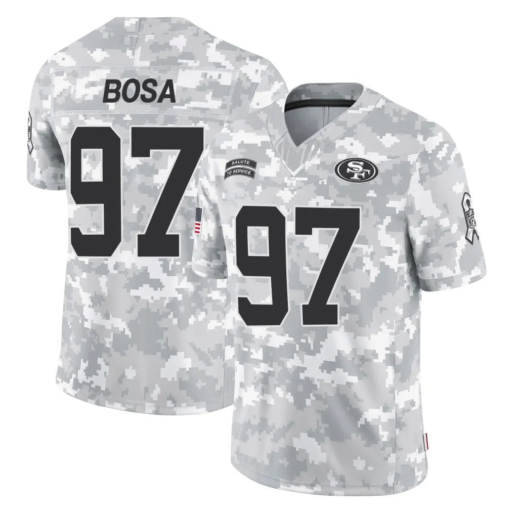 Seanshop SF.49ers #97 Nick Bosa Player Arctic Camo Limited Salute To Service Home Game Stitched Jerseys