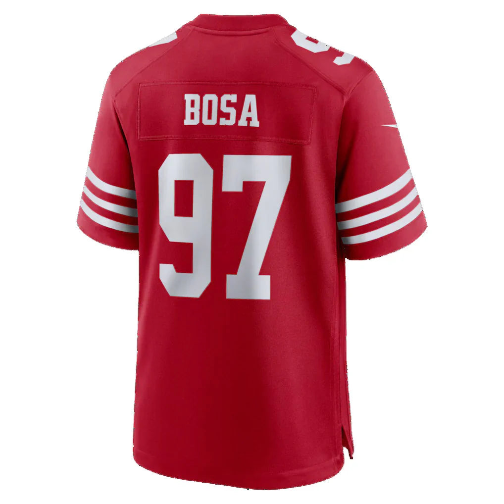 SF.49ers #97 Nick Bosa Scarlet  80th Anniversary Game Stitched Jerseys