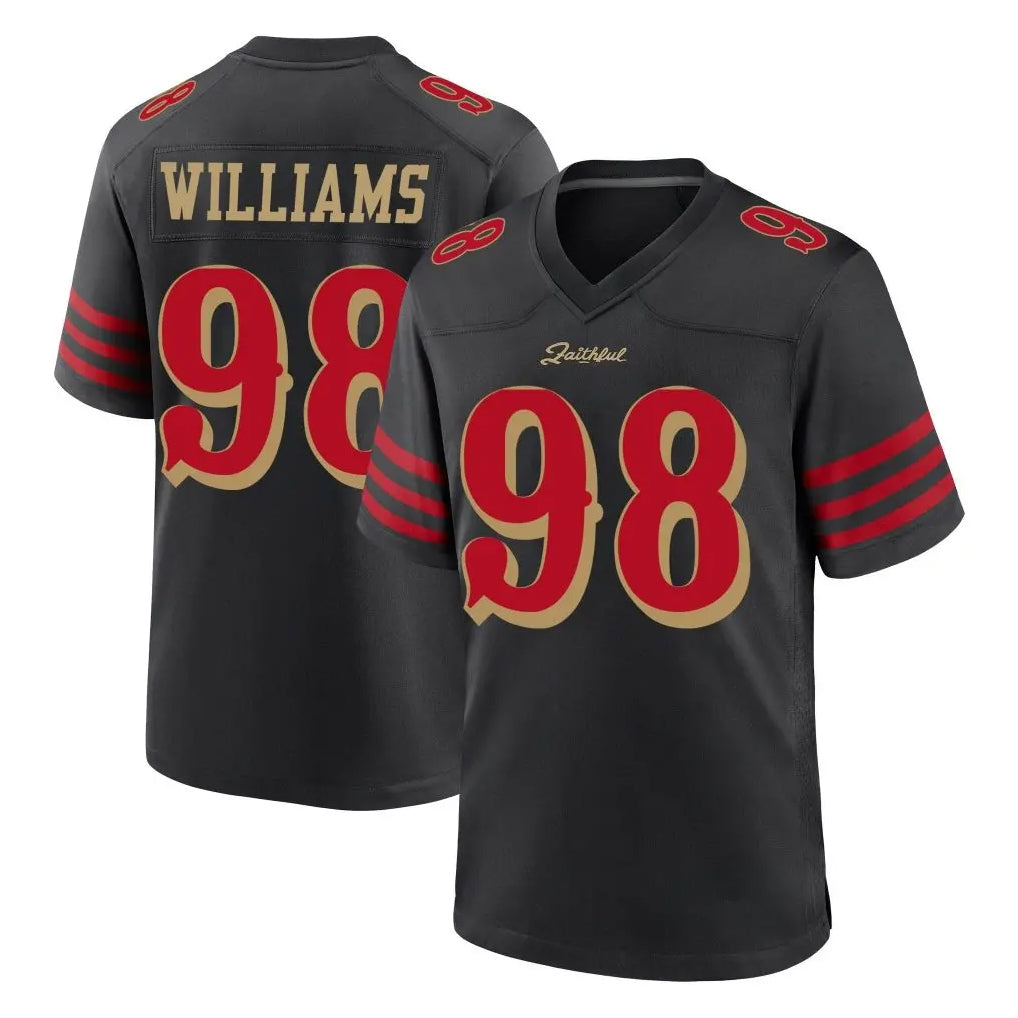 Seanshop SF.49ers #98 Mykel Williams Player Black Rivalries Collection Home Game Stitched Jerseys