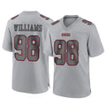 Seanshop SF.49ers #98 Mykel Williams Player Gray Atmosphere Fashion Home Game Stitched Jerseys