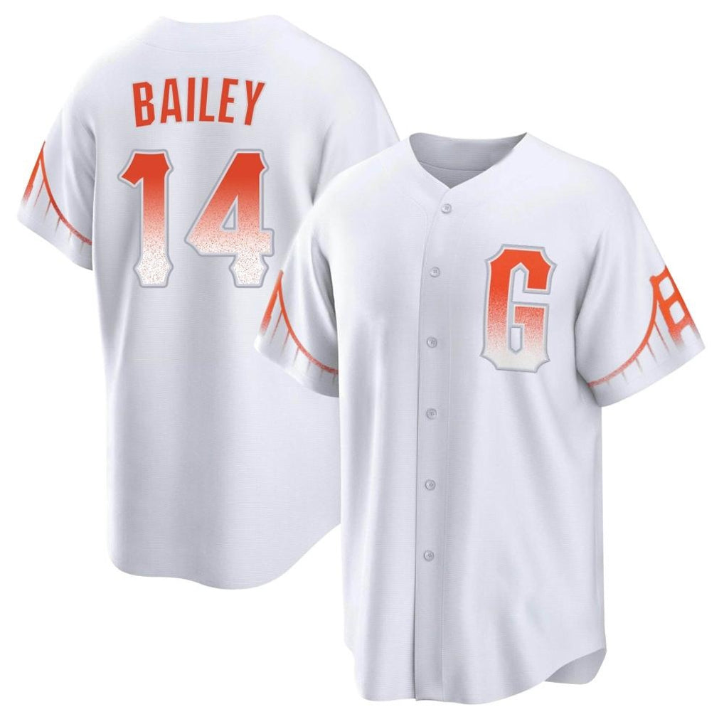 Seanshop SF.Giants #14 Patrick Bailey Player White City Connect Home Game Stitched Jerseys