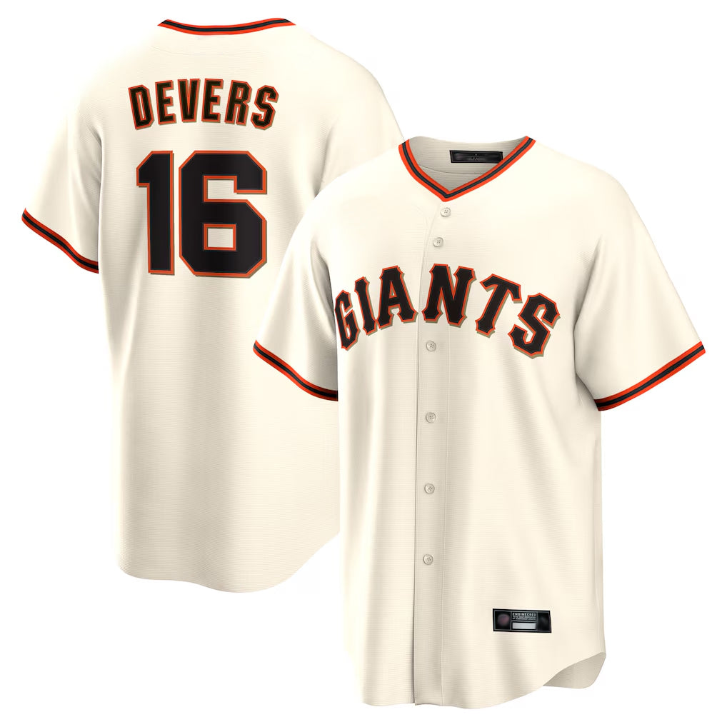 Seanshop SF.Giants #16 Rafael Devers Player Cream Home Game Stitched Jerseys