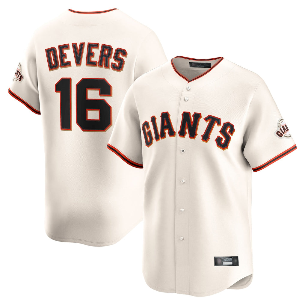 Seanshop SF.Giants #16 Rafael Devers Player Cream Home Limited Stitched Jerseys
